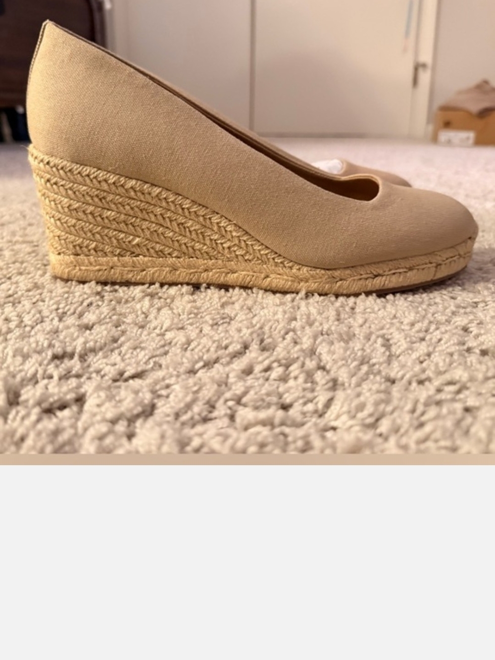 J. CREW Women's Beige Espadrille Wedge Pumps - Picture 3 of 4
